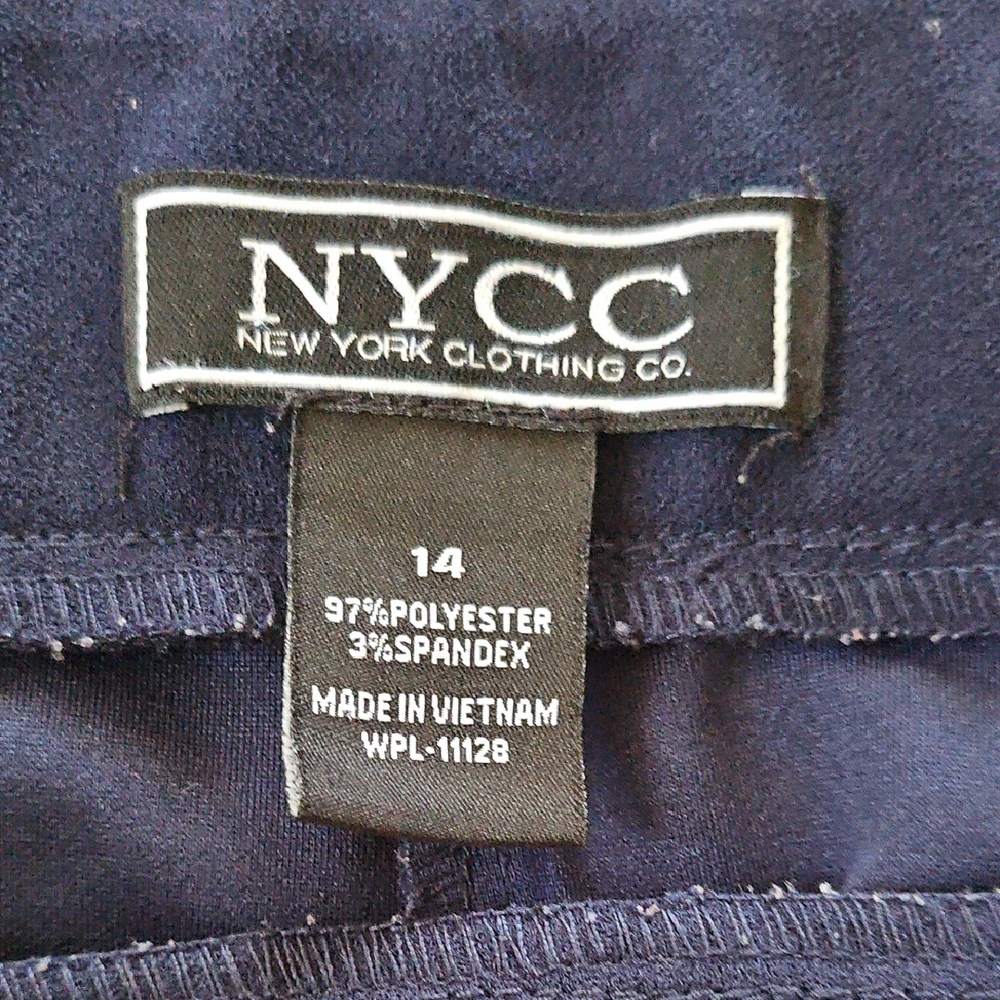 NYCC Navy Blue Dress Pants - Straight Leg Pull On - Picture 4 of 8
